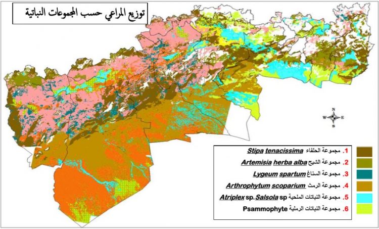 توزيع المناطق الرعوية في الجزائر